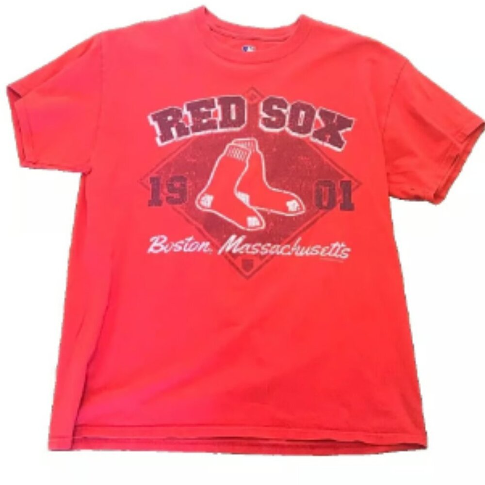 Boston Red Sox DISTRESSED Red T-Shirt By VR Imagewear - Large